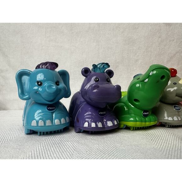 Lot of 10 VTech Go Go Smart Wheels Animals, Zebra, Lion, Bear, Hippo, Rhino, Pig - Picture 2 of 8